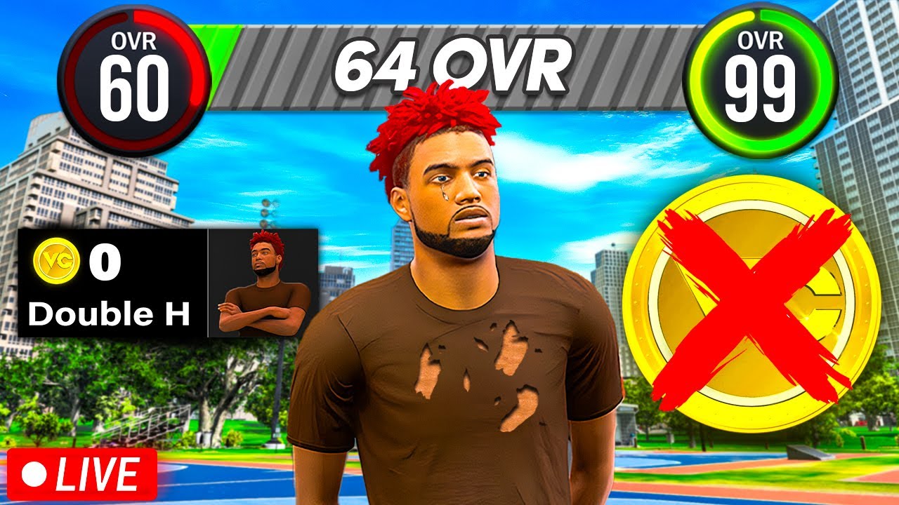 🚨60 to 99 OVR No Money Spent LIVE - 64 Overall using the Best Jumpshot + Best Build on NBA 2K26!