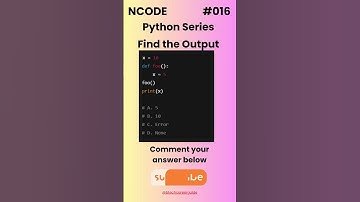 NCODE #016 | Find the Output | Comment your Answer Below | #coding #pythondaily #python #mcqs