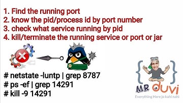 how to check running port and their process id & kill or terminate port or process or service by pid