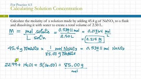 4.4 Solution Concentration & Solution Stoichiometry