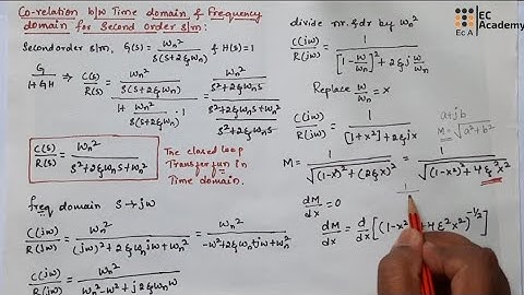 #197 Correlation between time and frequency response in control system || EC Academy