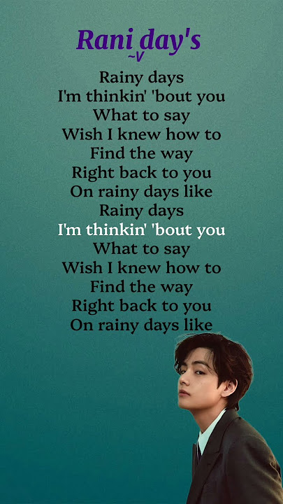 Rani days - Taehyung Song (Lyrics) #bts #army #kpop #idol #taehyung #song #lyrics #viral #trending