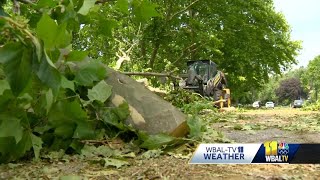 Some Baltimore County residents clean up damage leftover from storm