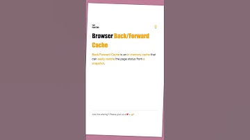 #Browser Back/Forward #Cache