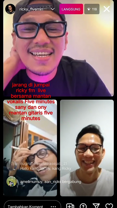 RickyFM live ig bersama mantan vokalis five minutes pertama(sany)dan mantan gitaris FM (ONY)