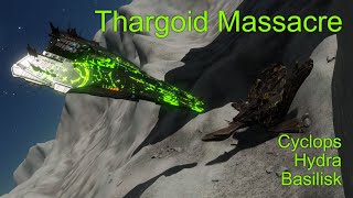 A Thargoid massacre (Cyclops Basilisk Hydra) | AX Corvette Salvation shard cannons | Elite Dangerous