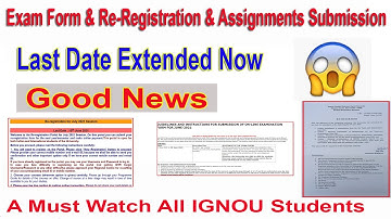 {Good News} Exam Form, Re-Registration, Assignments, Projects, Fields Works the Last Date Extended