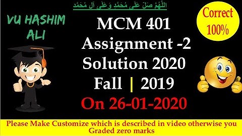 MCM401 Assignment Solution 2 Fall 2019 & 2020 | MCM401 Fundamentals of Public Relation|VU Hashim Ali