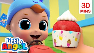 The Muffin Man Karaoke! 🎂 | Best Of Little Angel! | Sing Along With Me! | Moonbug Kids Songs