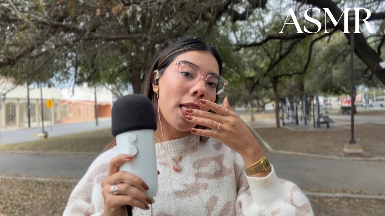 ASMR ☆ SPIT PAINTING al aire libre 🍂 🌳🤎 asmr en español