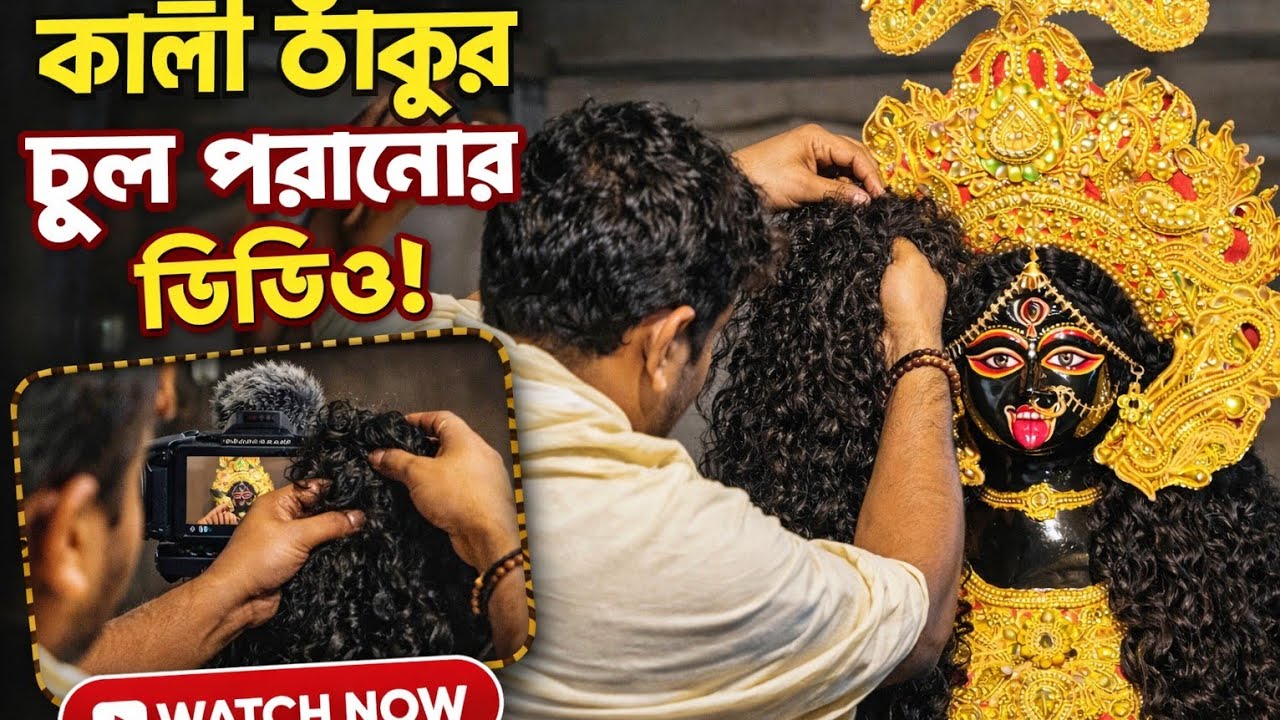কালি ঠাকুরের চুল কীভাবে পরায়।।🙏🏻🙏🏻#art #kaly #thakur #kalythakur #চুলপরানো #পদ্ধতি