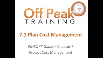7.1 - Plan Cost Management
