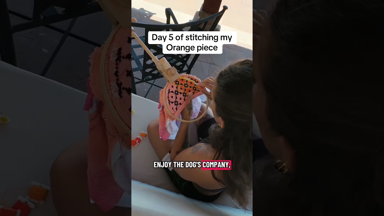 Love embroidering outside 