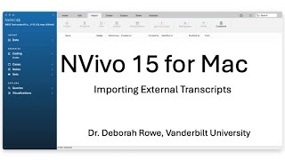 NVivo 15 for Mac: Preparing and Importing Transcripts