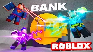 5 SUPER VILLAINS vs. THE BANK! (Roblox Mad City Roleplay)