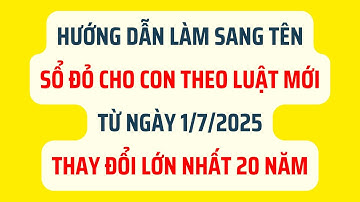 Hướng Dẫn Làm Sang Tên Sổ Đỏ Cho Con Theo Luật Mới Từ 1/7/2025 - Luật Đất Đai 2025