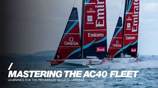 8 boats on the start line / Mastering the AC40 fleet in Sardinia