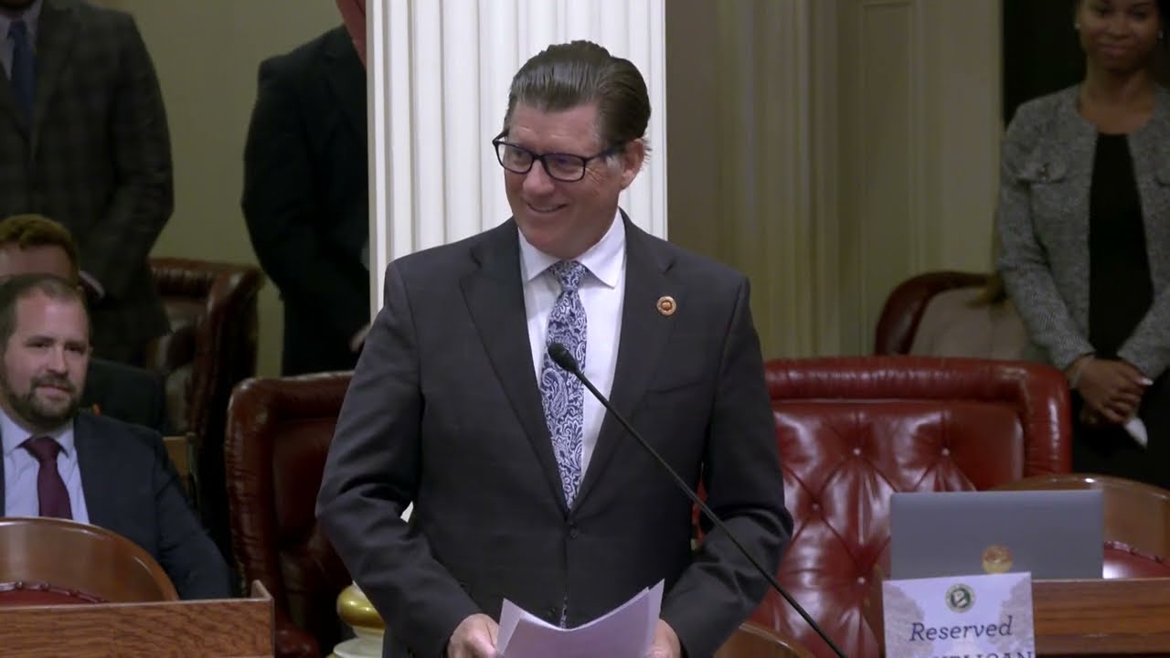 Members of the California State Senate honor Senator Brian Dahle