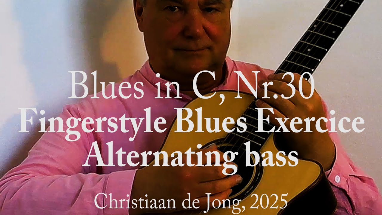 Christiaan de Jong: Fingerpicking Blues Exercice in C, No. 30 (alternating bass)