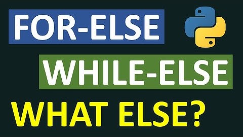 For-Else und While-Else? What-Else!