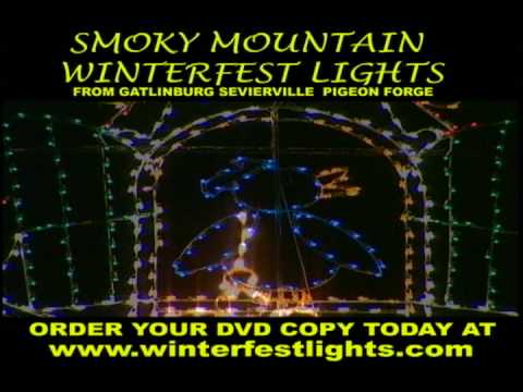 Smoky Mountain Winterfest Lights From Gatlinburg, Pigeon Forge and Sevierville TN. Nestled in the Great Smoky Mountains is a magical place; a winter wonderland that lights up the holiday season every year in Gatlinburg, Pigeon Forge and Sevierville, Tennessee. Witness the natural beauty of snow falling deep within the forest and the breathtaking glitter provided by millions of twinkling lights. All images are set to authentic mountain Christmas music that has been digitally mastered to insure the highest quality. Smoky Mountain Winterfest Lights (shot entirely in Gatlinburg, Pigeon Forge and Sevierville, TN) is great to play as background for Christmas parties or as you open presents on Christmas day. This DVD is 30 minutes long