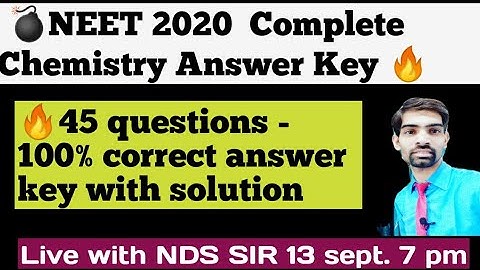 #neet2020 NEET 2020 Paper Solution  Chemistry 45 QUESTIONS