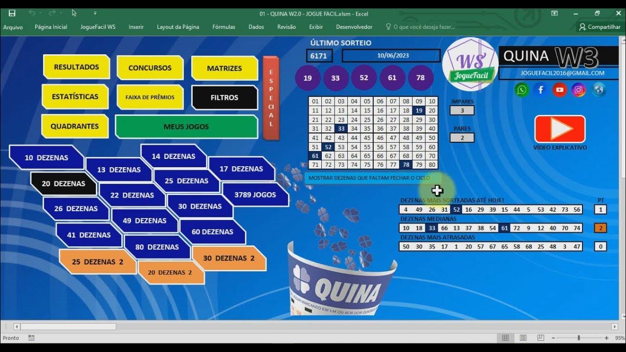 QUINA W3 - SISTEMA COMPLETO PARA JOGAR E GANHAR NA QUINA WS - YouTube