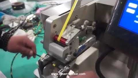 Semi automatic cable wire tube tape sealing labeling machine testing video