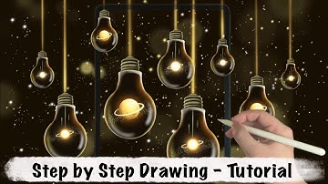 Galaxy Lights iPad Procreate Drawing - Step by Step Drawing Tutorial
