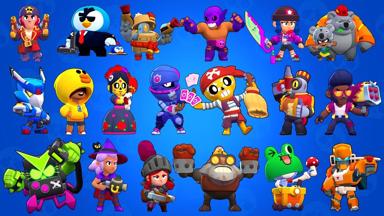 All Skins With Animation In Brawl Stars Youtube - skins desenho do brawl stars