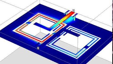 Split-Ring Resonator 910 Mhz bandpass filter, microstrip defected ground plane design.