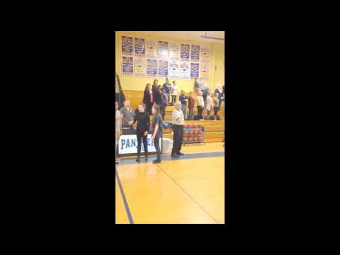 Medomak Valley High School students sing national anthem