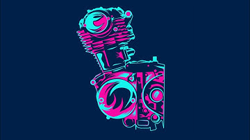 cara membuat line art glowing di infinite design | line art mesin motor