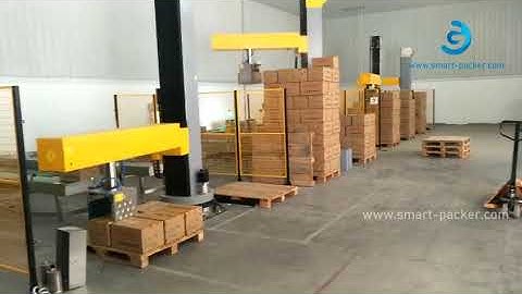 Testing video of automatic carton case palletizing machine robot hand palletizier