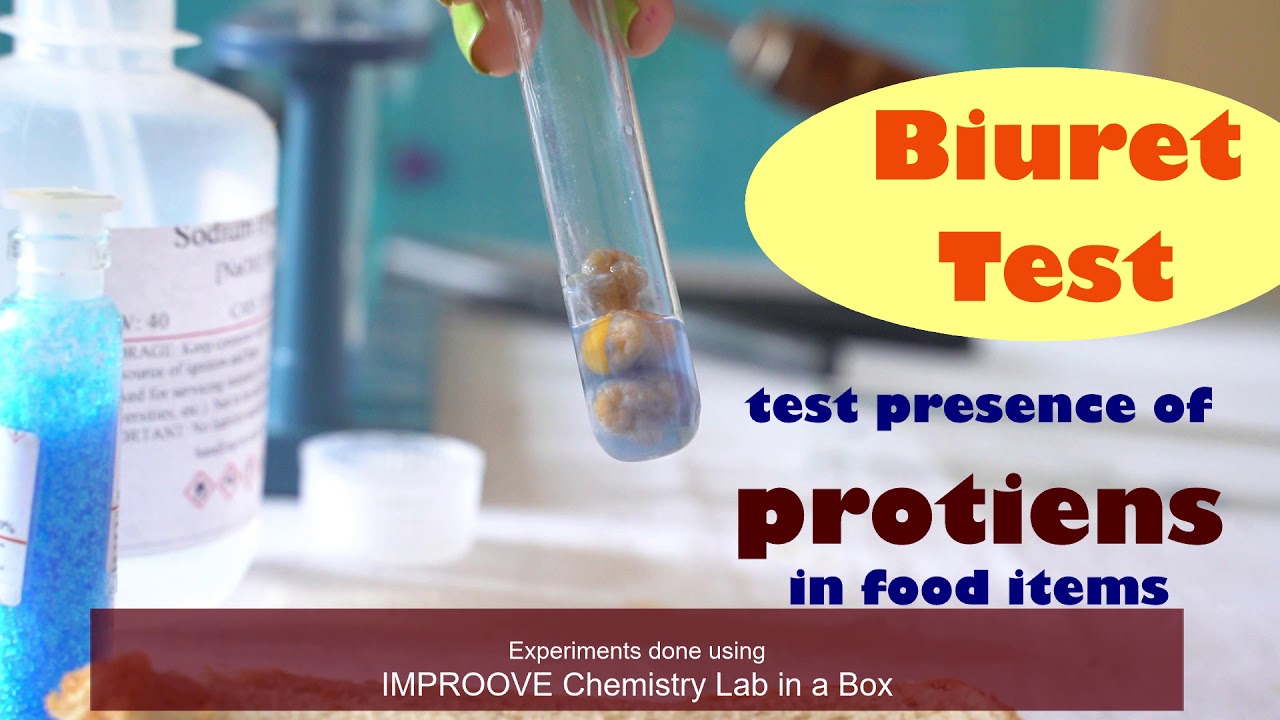 Test protiens (Biuret Test) with IMPROOVE Chemistry Lab in a Box YouTube