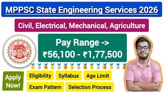 Mppsc State Engineering Service 2026  Assistant Engineer Recruitment  33 Vacancies  Apply 