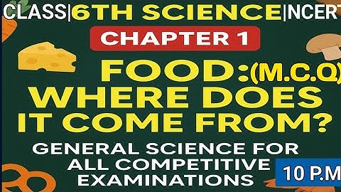 NCERT CBSE Class 6 Science Chapter 1 MCQs | Food:Where Does It Come From | Most Important Questions