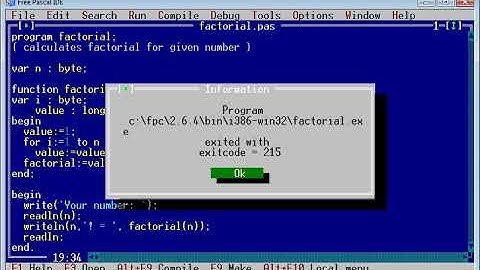 Factorial calculation - Free Pascal