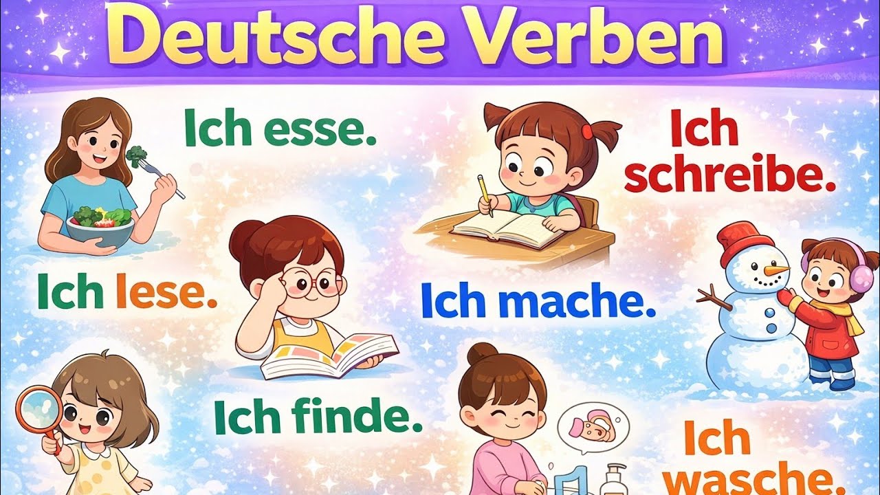 100 deutsche Verben | Deutsch Lernen | A1-B1 | Deutschkurs | AktionsVerben für Anfänger 🇩🇪