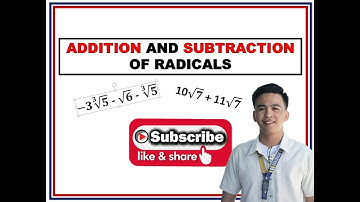 ADDING AND SUBTRACTING RADICALS - PART1 (TAGALOG/ENGLISH)