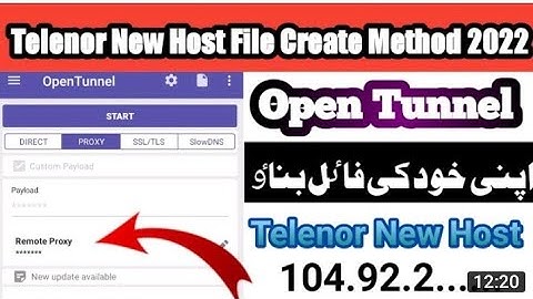 How To Create Open Tunnel Telenor New Host File 2022 | Telenor New Host ki File Banana Sekhy #viral