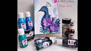 DIY Peacock Painting with chalk paint - how to draw canvas screenshot 5