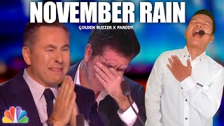 Golden Buzzer ! Simon Cowell cried when he heard the song November Rain with an extraordinary voice