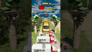 Cars vs 60 Trucks 🧐 BeamNG.drive #beamngdrive #simulator #shorts