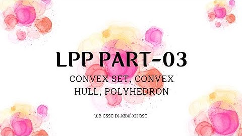 CONVEX SET, LINEAR COMBINATION, CONVEX COMBINATION, CONVEX POLYHEDRON