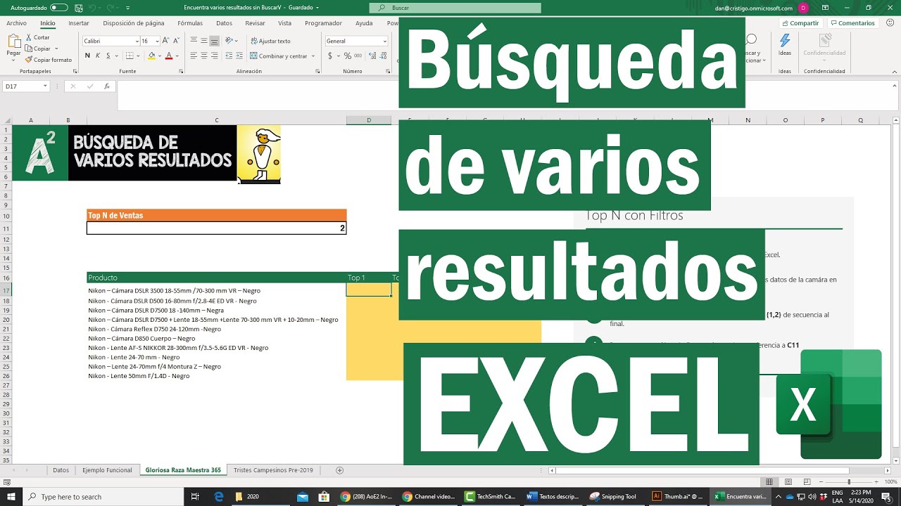 Excel Mega-Avanzado – Como Buscar Varios resultados en Excel sin BuscarV