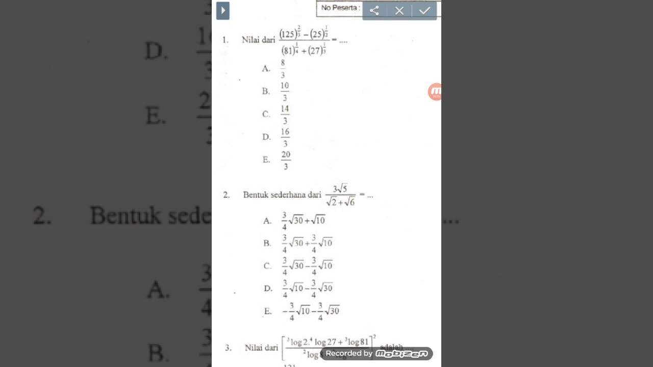 Pembahasan Soal Un Matematika Sma Tahun 2016 Tentang Perpangkatan