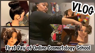 VLOG | Last First Day of Cosmetology School (Online)