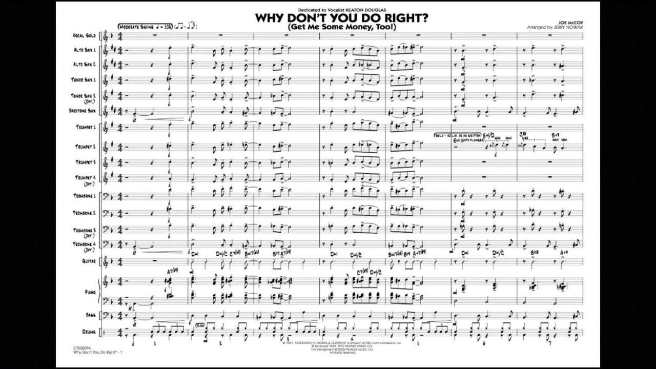 Why Don't You Do Right by Joseph McCoy/arr. Jerry Nowak YouTube
