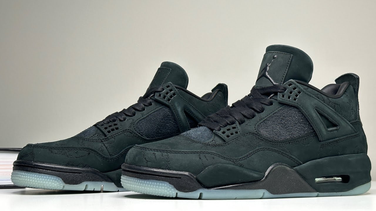 AIR JORDAN 4 BLACK KAWS REVISITED - YouTube